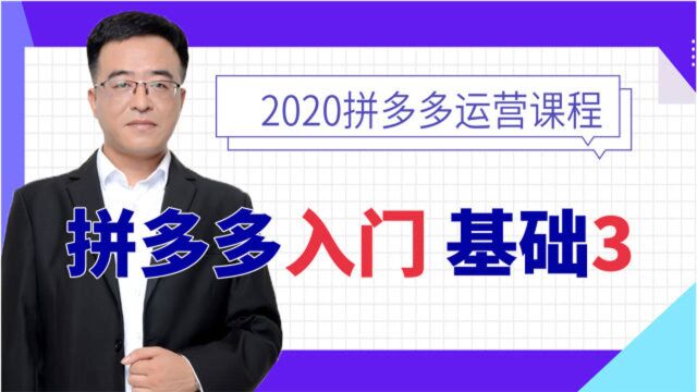 拼多多入门基础课程(三),电商新手小白商家开店必学课程!拼多多运营干货