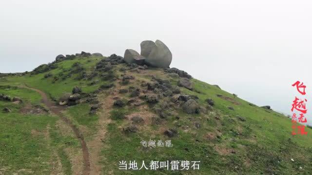 广西大山上发现一座莲花石,据说被雷劈成几块形状奇特