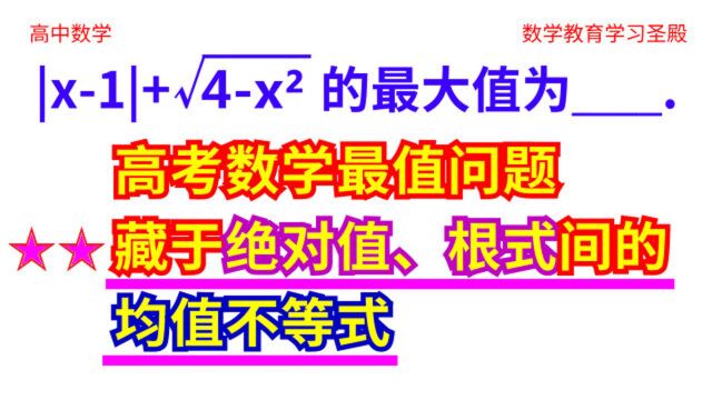 敏锐的观察力能最快地找到最近的路,均值不等式竞藏这么深,高考