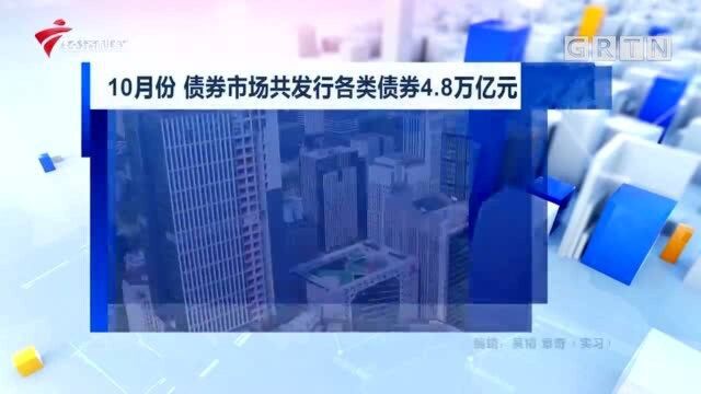 10月份 债券市场共发行各类债券4.8万亿元