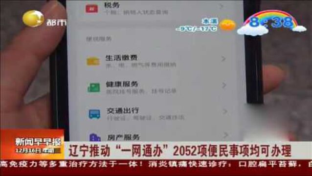 辽宁推动“一网通办”2052项便民事项均可办理