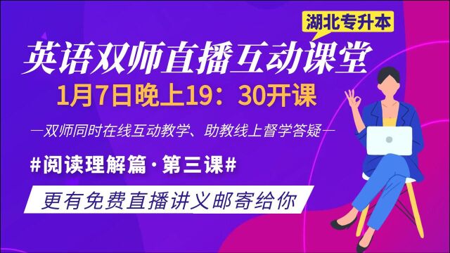 2021年湖北专升本英语提升班阅读理解第三课(湖北考尚教育)