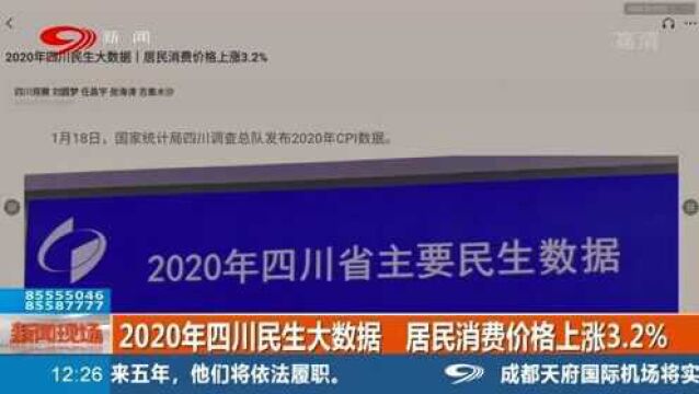 2020年四川民生大数据公布了!居民消费价格上涨3.2%