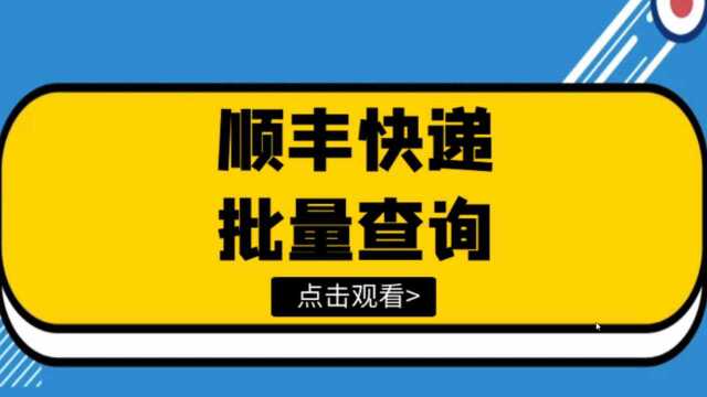 中通、顺丰运单追踪查询,教你批量查询无数个运单号的物流信息