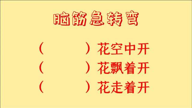 脑筋急转弯,什么花空着开,什么花飘着开,什么花走着开呢?