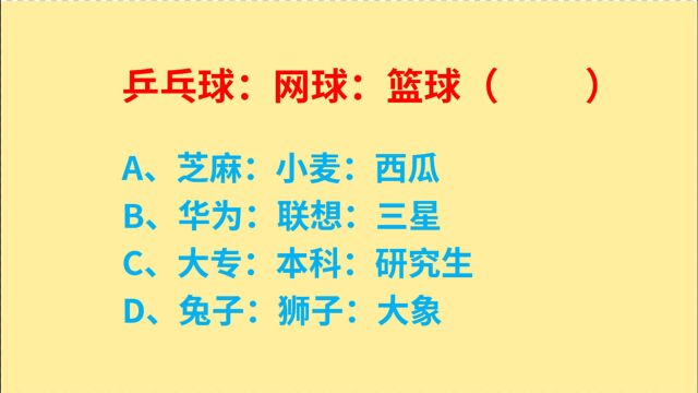 公务员考试,兵乓球、网球、篮球什么关系?华为、联想、三星呢