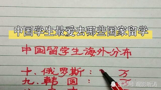 中国学生最爱去哪些国家留学