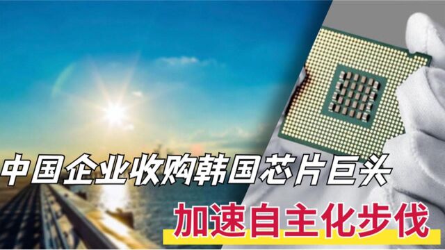 中国芯片迎来新助力,92亿收购韩国企业,已具备世界级技术能力