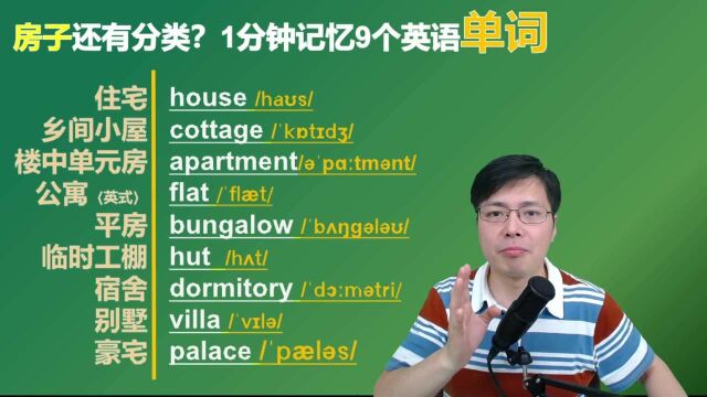 房子之间仍然有区别比如别墅和工棚,它们的英文单词是啥?来学习