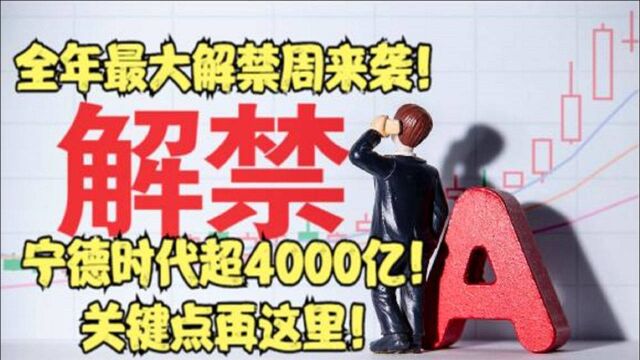 全年最大解禁周来袭!宁德时代超4000亿!关键点再这里!