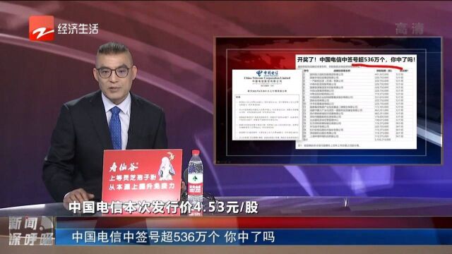 中国电信中签号超536万个你中了吗