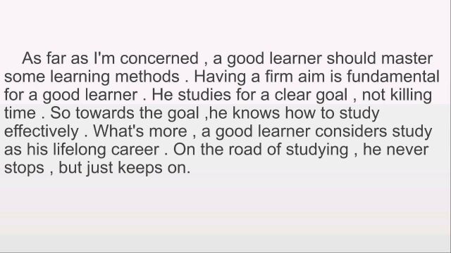 英语作文a good learner