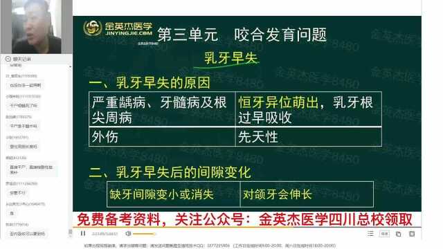 金英杰口腔医师金鹰直播课 口腔内科学