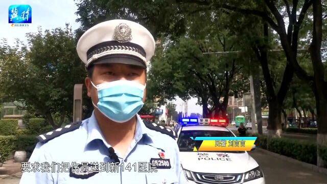 男子颈部被玻璃割伤,鲜血淋漓,交警火速与死神赛跑送医