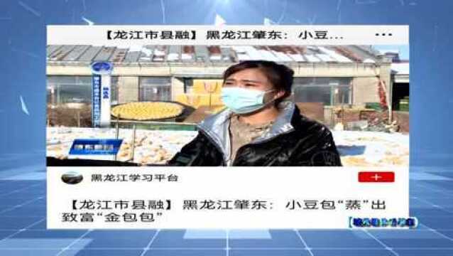 肇东融媒 |域外媒体看肇东近日,“学习强国”黑龙江学习平台,播发了题为《黑龙江肇东:小豆包“蒸”出致富“金包包”》的消息