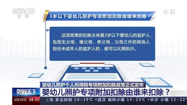 婴幼儿照护个人所得税专项附加扣除政策正式发布 这些需要注意