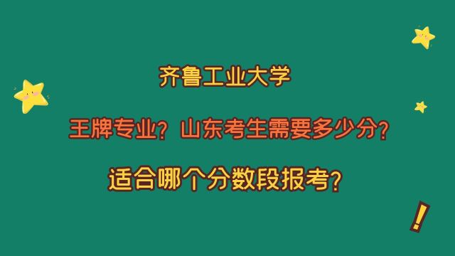 齐鲁工业大学,哪些王牌专业?山东考生需要多少分?哪个分数段?