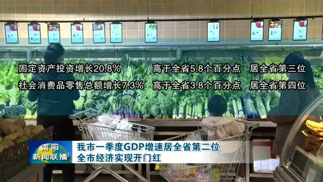 开门红!南阳一季度GDP增速全省第二位