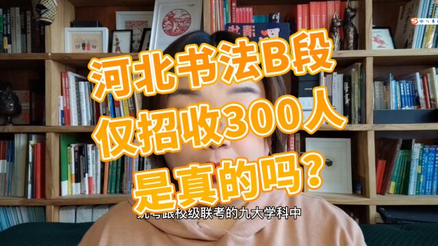 河北书法B段仅招收300人是真的吗?