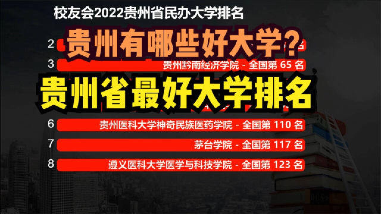 贵州有哪些好大学?2022贵州省大学排名出炉!贵州考生填志愿指南