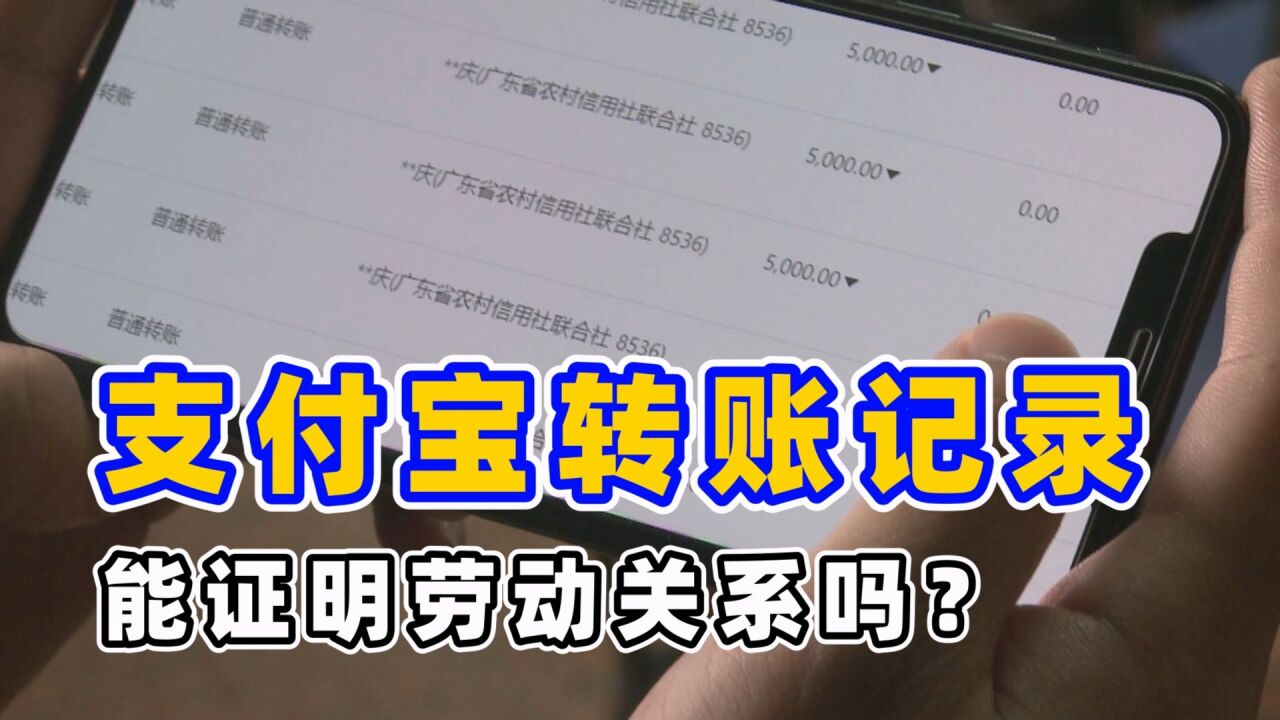 只有支付宝转账记录,能证明劳动关系和工资标准吗