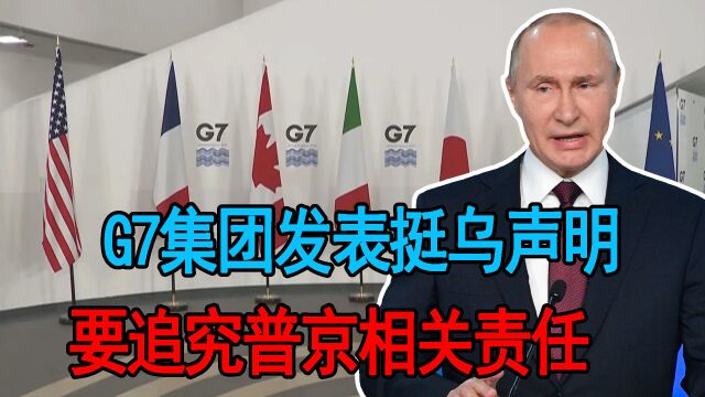 G7集团发表挺乌声明,要追究普京相关责任,实际只是精神抚慰罢了