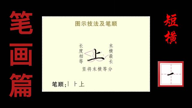 短横示范1:“上”字的书写技法演示