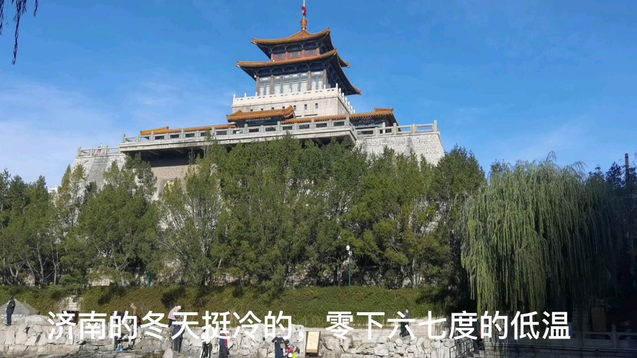 济南寒冬零下六七度,为啥护城河黑虎泉不结冰?柳叶仍绿赛江南