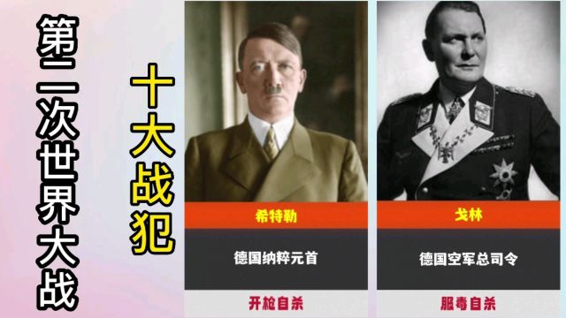 第二次世界大战十大战犯,德国占五个,日本竟然占四个.