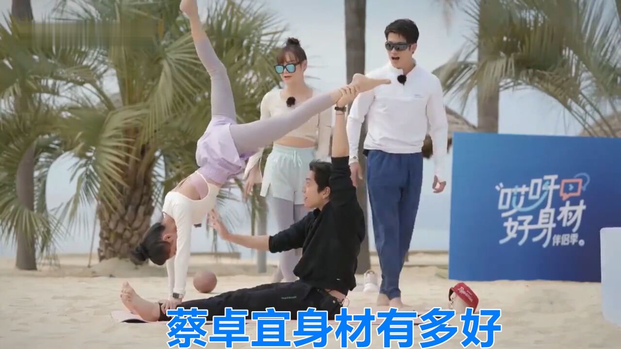 蔡卓宜身材有多好?做高难度瑜伽惊艳众人,秀小蛮腰看呆王大陆!