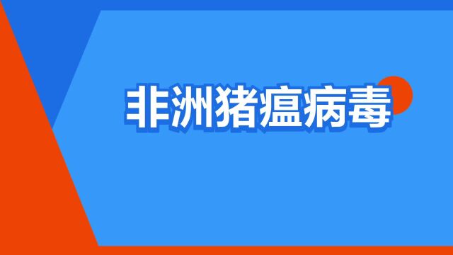 “非洲猪瘟病毒”是什么意思?