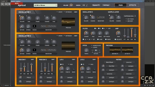 Nakst  Apricot  Free Hybrid Synth  CLAP audio Plugin  Demo by Crazik (1)