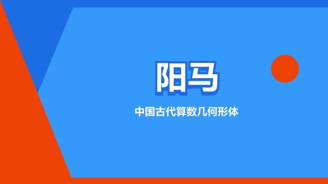 “阳马”是什么意思?