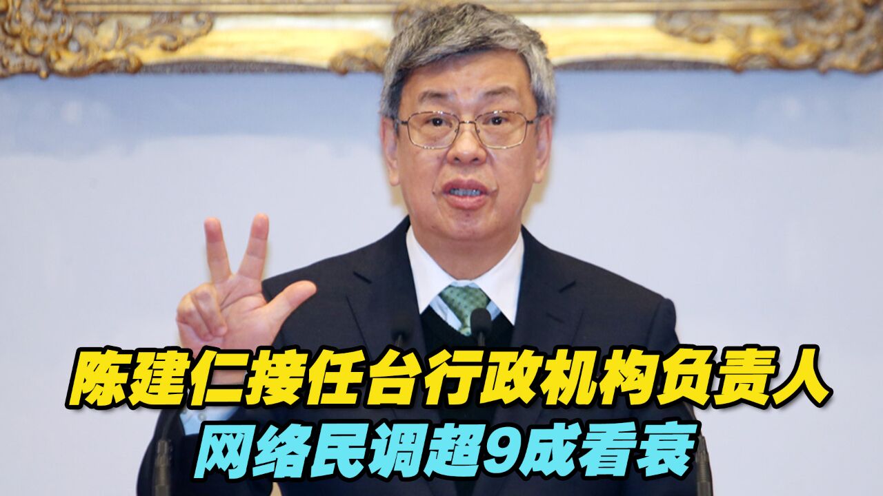 陈建仁接任台行政机构负责人,网络民调超9成看衰