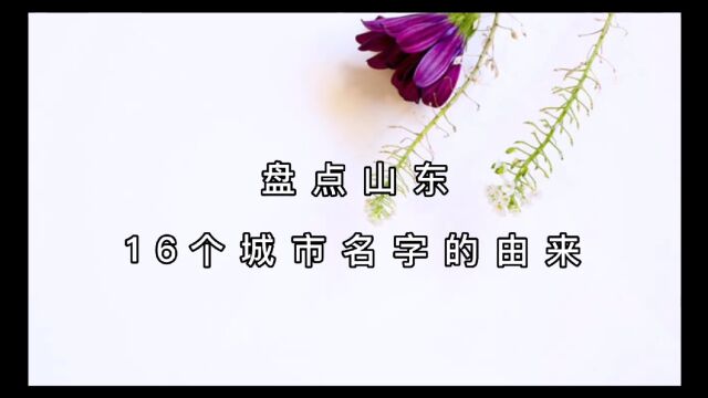 山东16个城市的名字,都是怎么得来的?