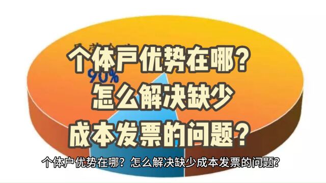 个体户优势在哪?怎么解决缺少成本发票的问题?