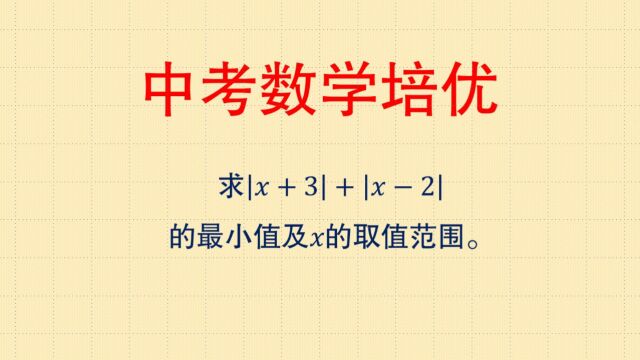 中考数学真题:如图,求绝对值的最小值?这个方法一招搞定