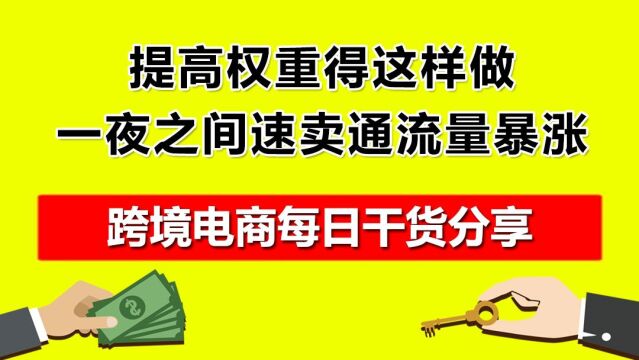 4.提高权重得这样做,一夜之间速卖通流量暴涨