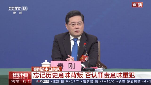 秦刚谈中日关系:忘记历史意味背叛 否认罪责意味重犯