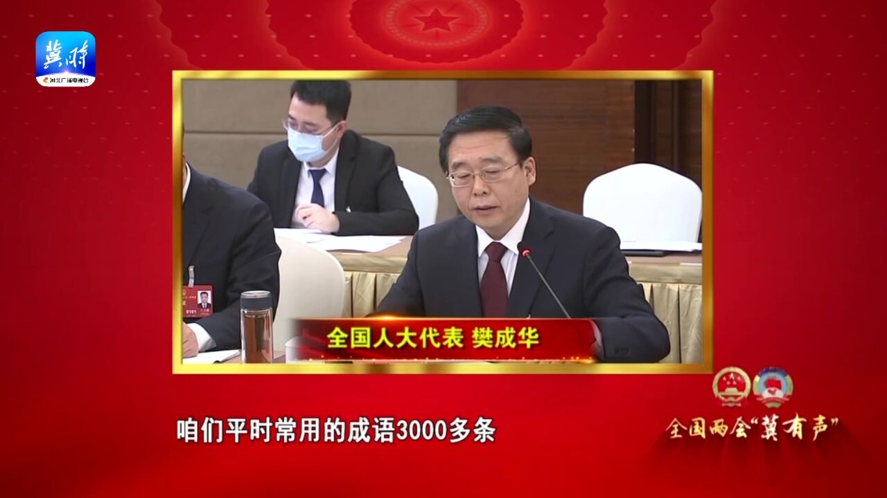 【全国两会“冀有声”】全国人大代表 樊成华:用好“成语”资源 赋能文旅发展