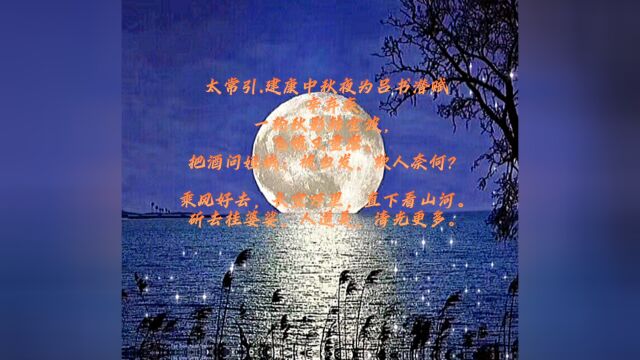 太常引.建康中秋夜为吕书潜赋