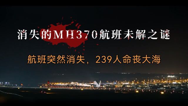 航班突然消失,239人命丧大海,【消失的MH370未解之谜】