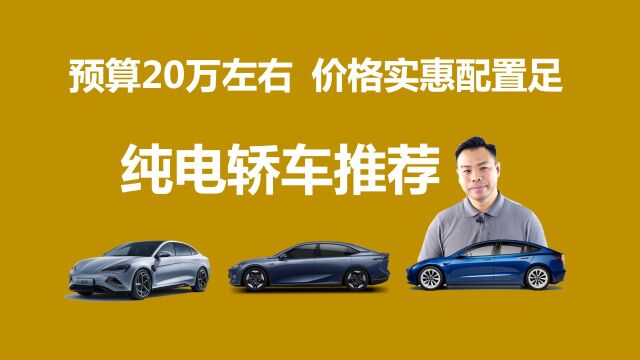 预算20万左右,纯电轿车推荐,价格实惠配置足