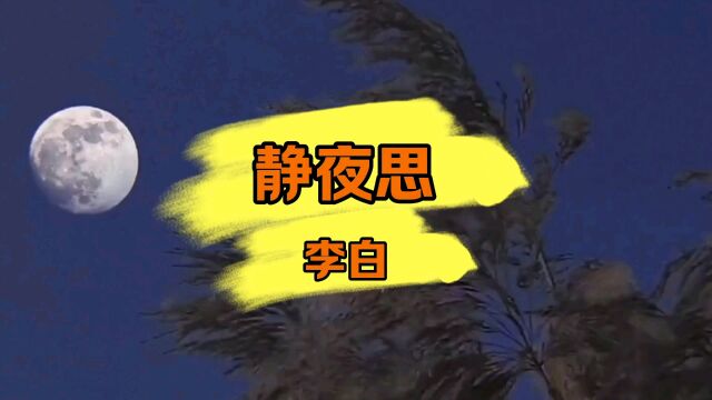 静夜思(小升初必背古诗文)