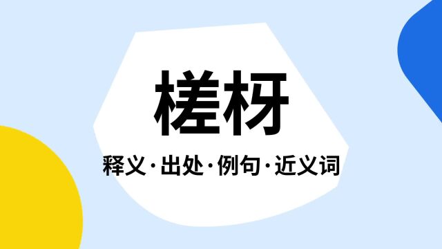 “槎枒”是什么意思?