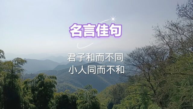 君子和而不同 小人同而不和