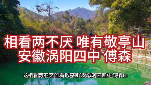 相看两不厌 唯有敬亭山安徽涡阳四中 傅森