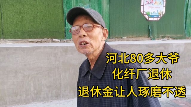 河北80多大爷,化纤厂退休,退休金让人琢磨不透!