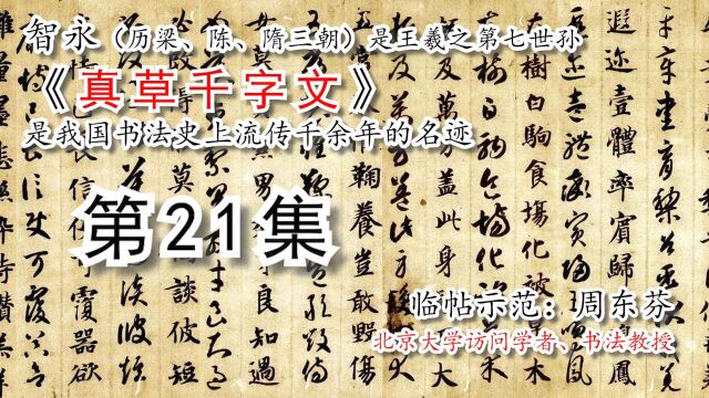 隋 智永《真草千字文》全文书法【周东芬临帖视频】第21集