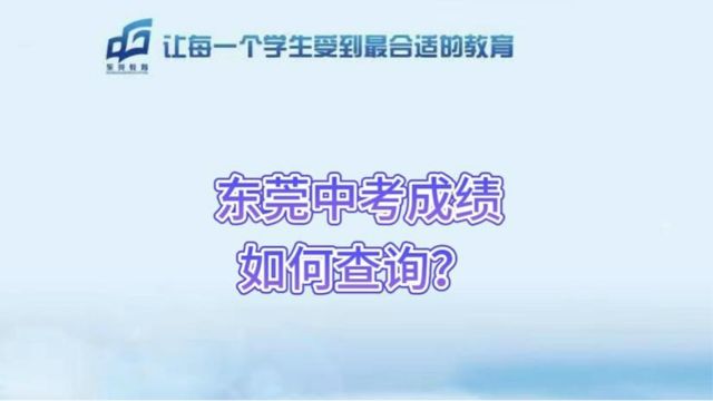 2023年东莞中考成绩如何查询?